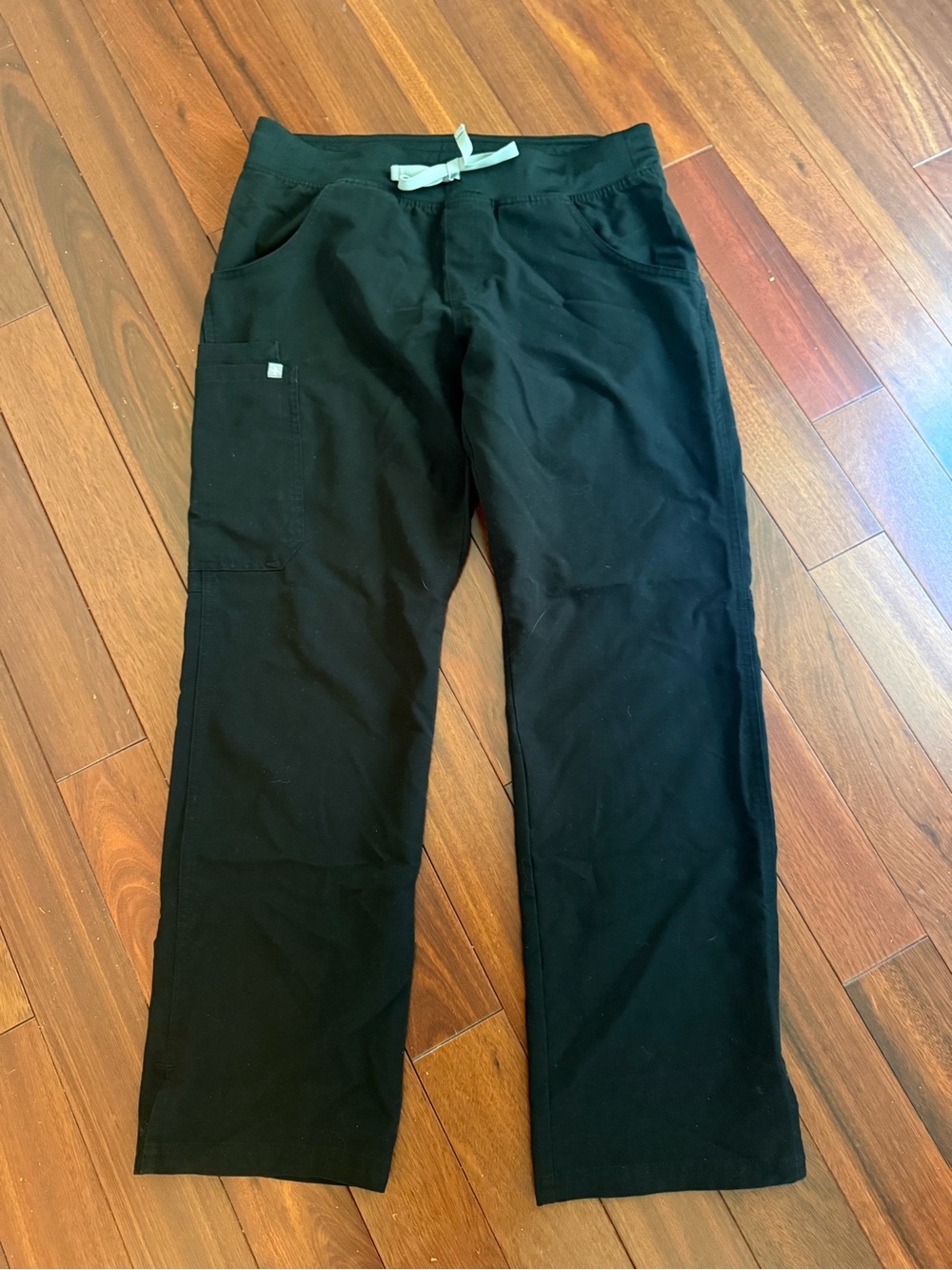 FIGS Technical Collection Black Scrub Pants Drawstring Elastic Waist Size MP